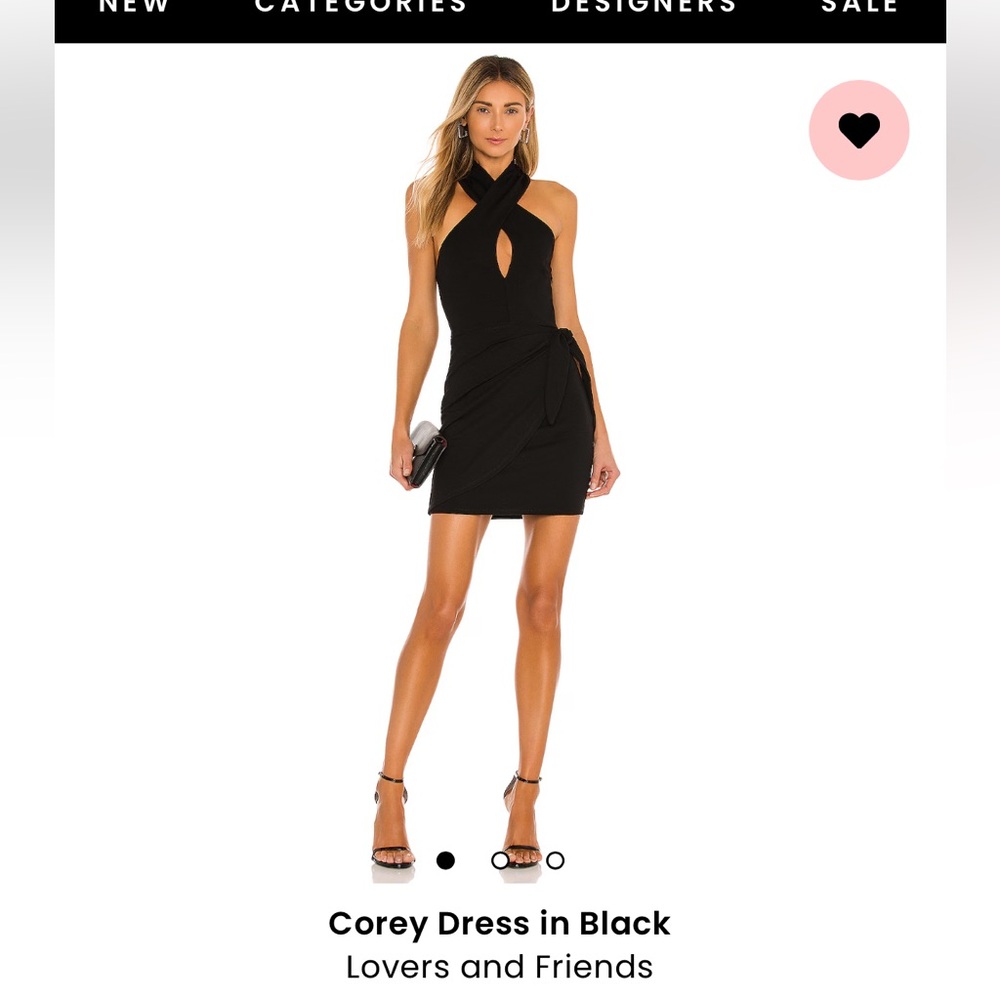 Lovers + Friends black mini halter dress